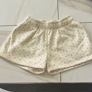 Altar'd State Cream Floral Elastic Waist Shorts